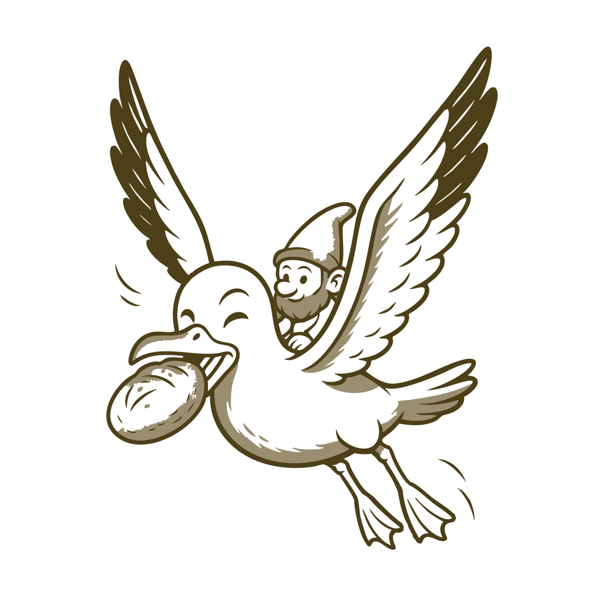 Bäckerei Witt, Icon Zwergenmenü Zwerg mit Möwe